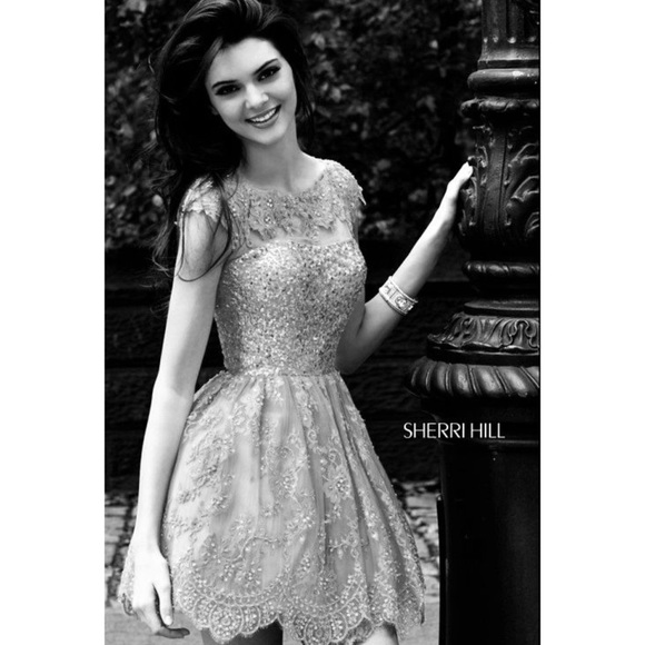 Sherri Hill Ivory mini sequin lace cocktail dress size 2 dress style #2957 - Picture 10 of 10